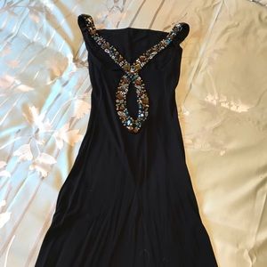 Beautiful glass embellishment Navy Dress Size P